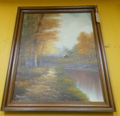 Woodland Scene Oil on Canvas Signed Jenkins
